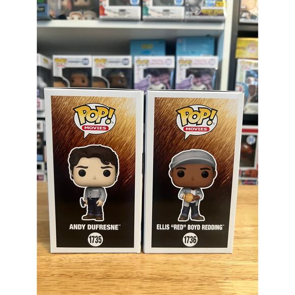 2 VAULTED Shawshank Redemption Funko Pops Andy Dufresne Ellis Red #1735 Movies - Picture 4 of 6